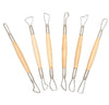 6 wooden and wire tools for clay modelling