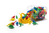 tub with plastic dinosaur counters