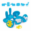 pale blue stampers with jungle designs