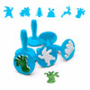 pale blue stampers with Christmas designs