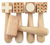 Patterned Wooden Dough Hammer - Accessories for dough and clay