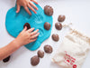 shells in blue dough