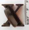 size of upper and lower case x stamps