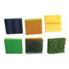 6 blocks with different textures on them including grass