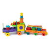 train made with wooden pieces and glue