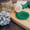 bauble stamp shown with green dough