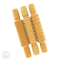 3 wooden rolling pins