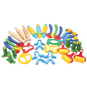 collection of playdough rollers and cutters