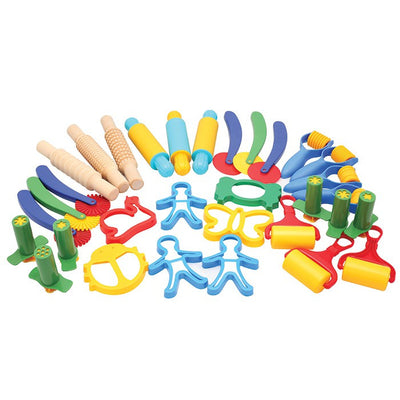Kilpkonn Dough Tools Kit Include 42Pcs Dough Accessories, Molds, Shape,  Scissors, Rolling Pin with Storage Bag, Party Pack Dough Toys for Kids