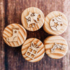 5 wooden Christmas stampers