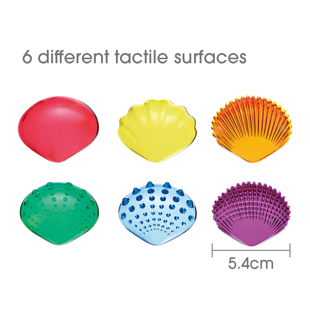 6 shells with different surfaces