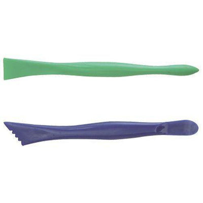 2 plastic tools with different shapes