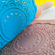 coaster shown with imprint in dough