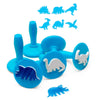 pale blue stampers with dinosaur designs
