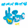 pale blue stampers with farm animal designs