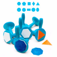 pale blue stampers with geometric shape designs