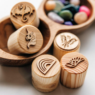 5 wooden stamps