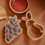 grapes and pear eco cutter shown with dough