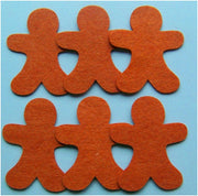 6 felt gingerbread men