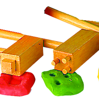 5 hammers shown with playdough