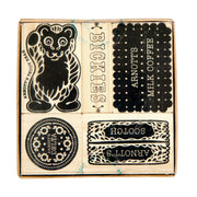 wooden stampers with Australian biscuit designs