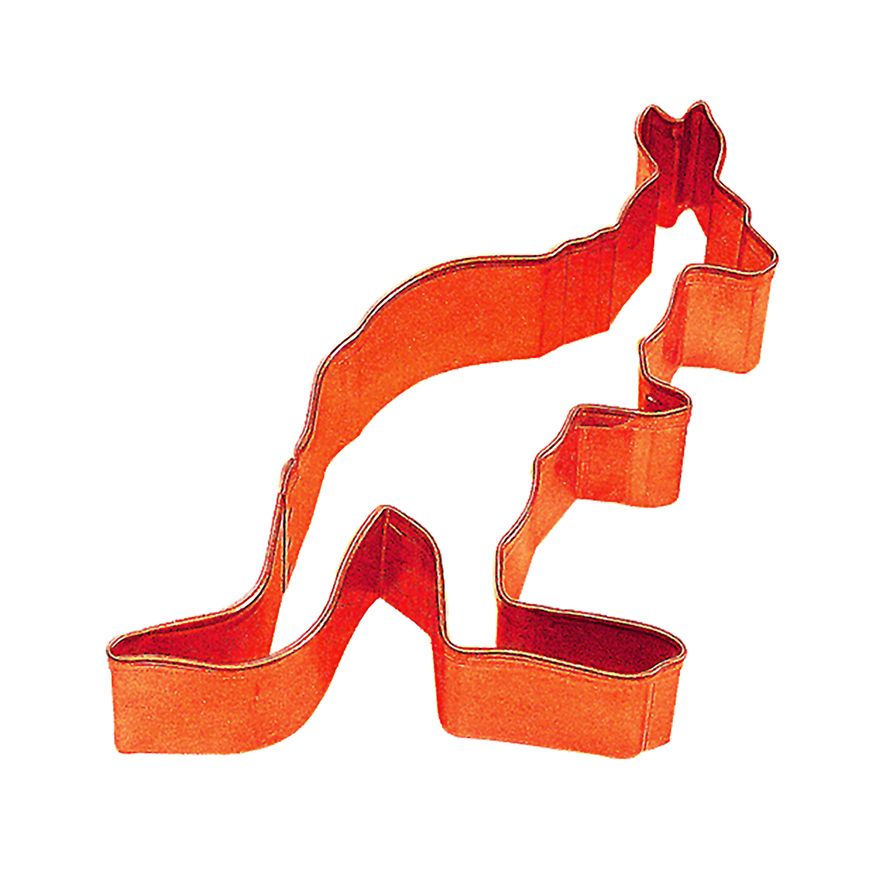 orange metal kangaroo cookie cutter