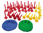 playdough shown with letter stampers