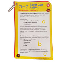 Lower-case letter cards with ring