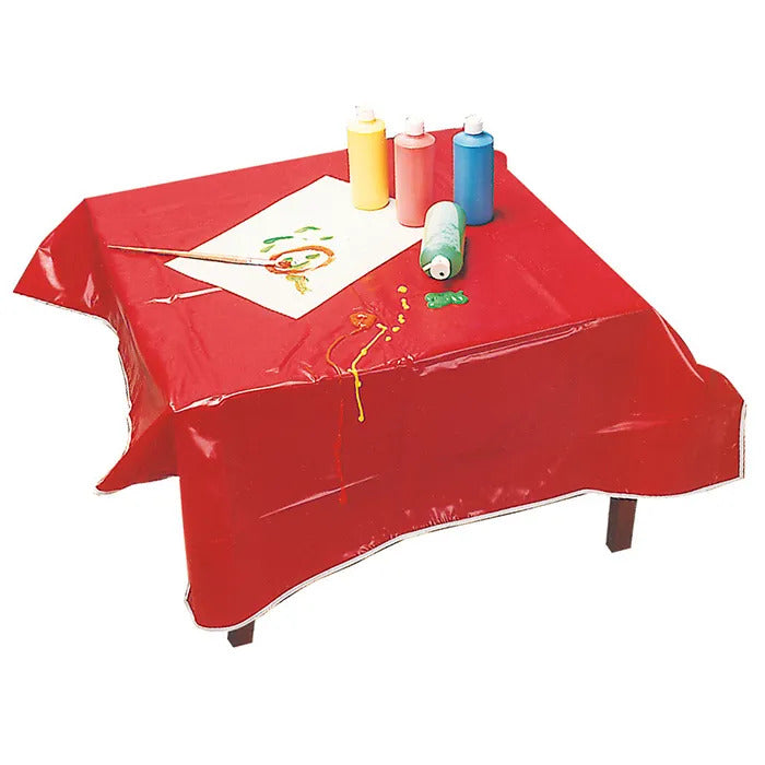 red mat shown on table with paints