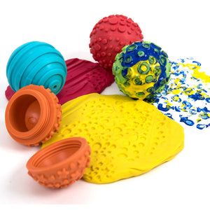 Spheres shown with paint and dough