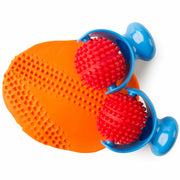 2 palm rollers shown in orange playdough