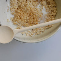 spoon shown with porridge