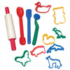 Set of 12 plastic playdough tools