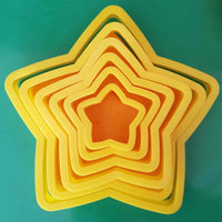 Set of 6 cutters shown with playdough