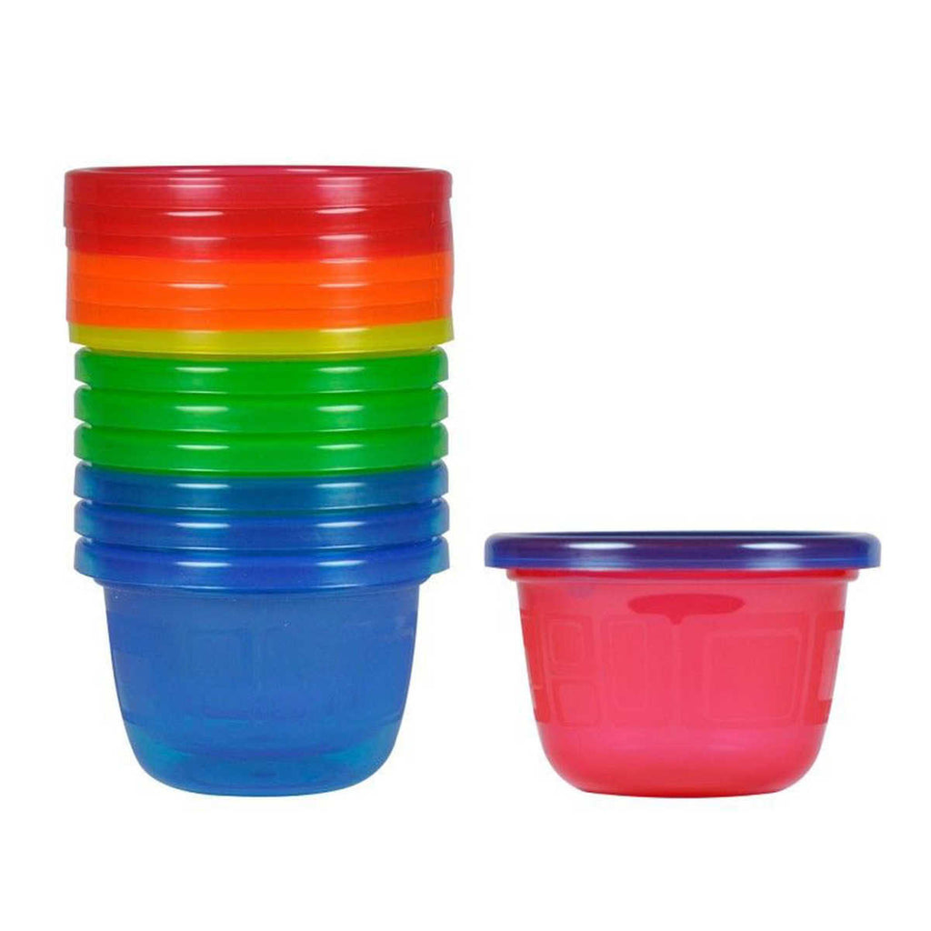 Collection of plastic tubs in various colours
