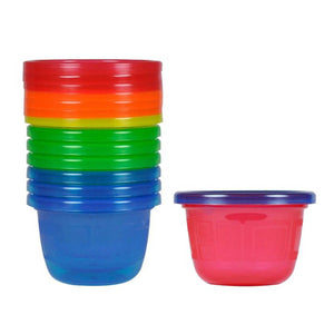 Collection of plastic tubs in various colours